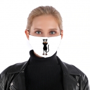 mask-tissu-protection-antivirus Chat noir qui s'accroche