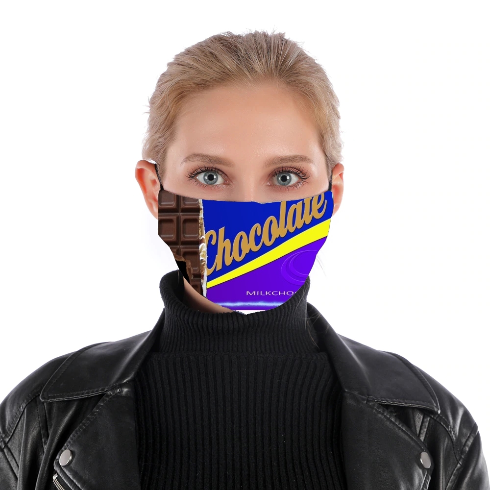 Masque alternatif en tissu barrière Barre de chocolat