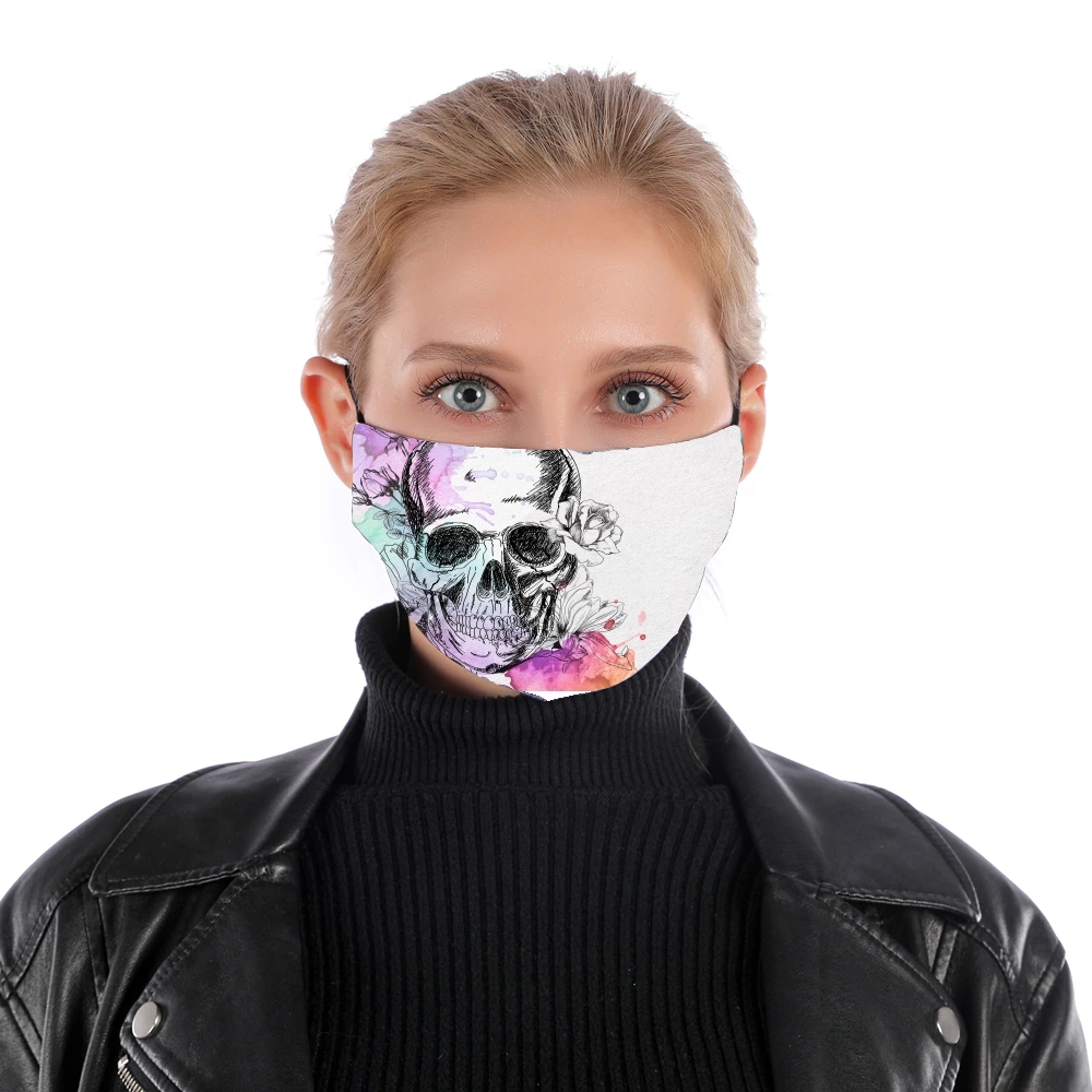 Masque alternatif en tissu barrière Color skull