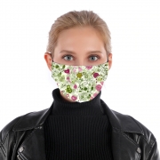 mask-tissu-protection-antivirus doodle flowers