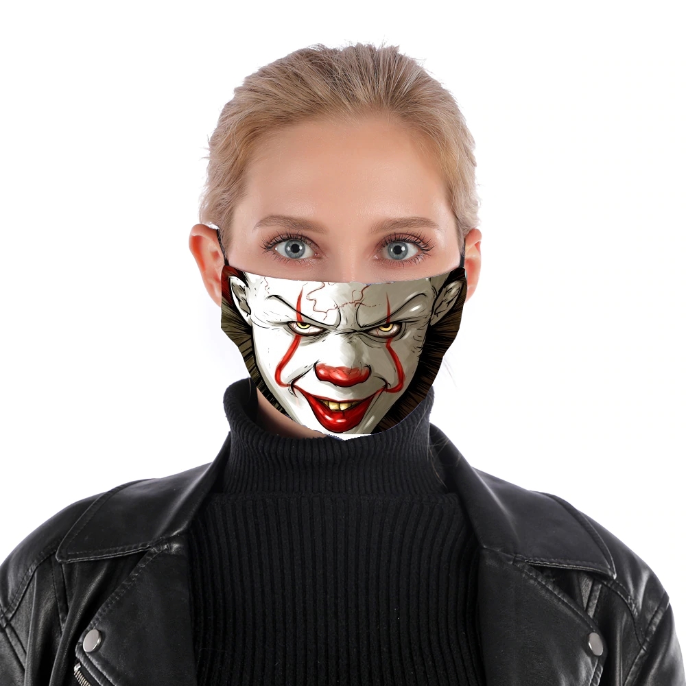 Masque alternatif en tissu barrière Evil Clown 