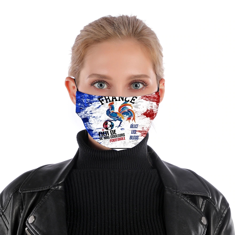 Masque France Football Coq Sportif Fier de nos couleurs Allez les bleus