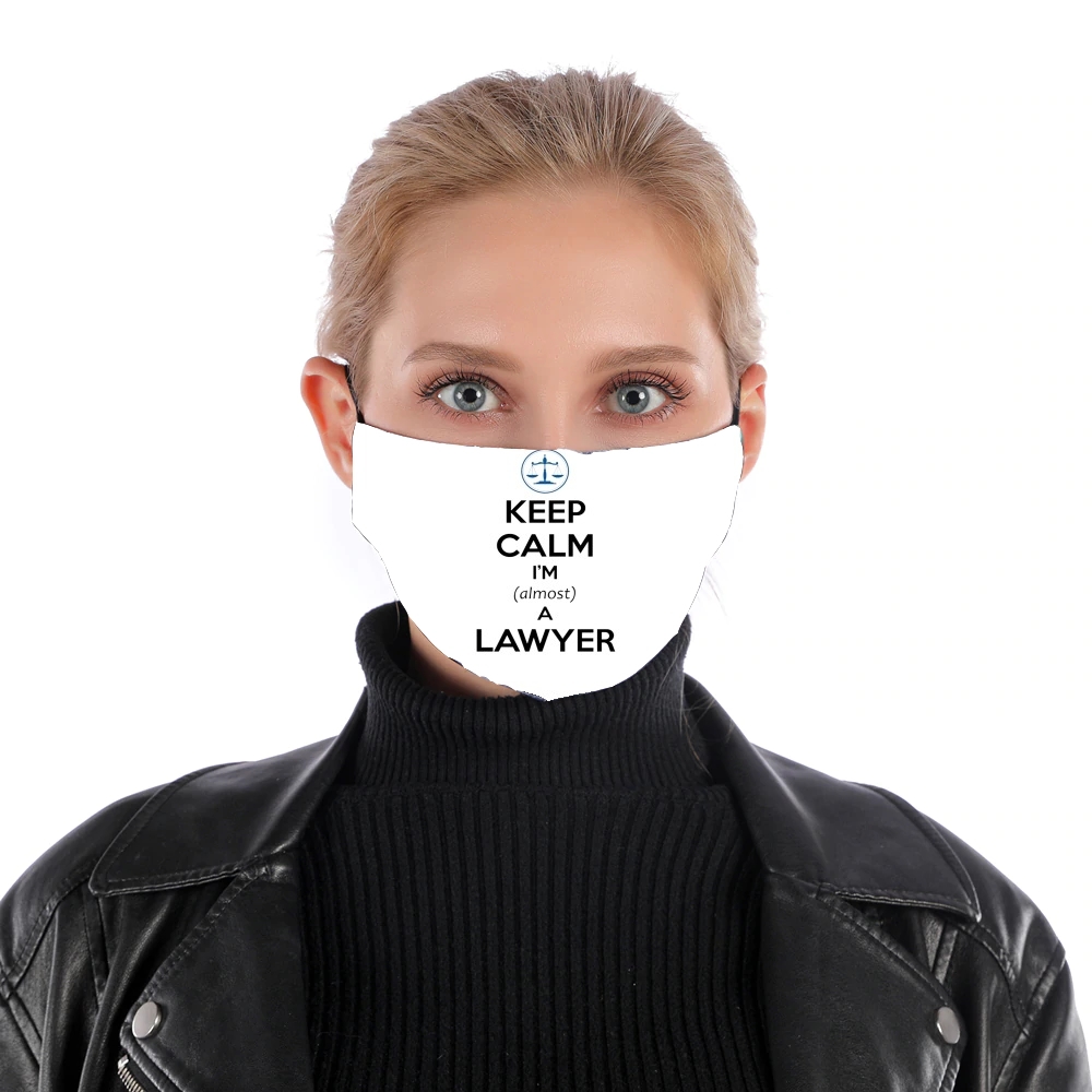 Masque Keep calm i am almost a lawyer cadeau étudiant en droit
