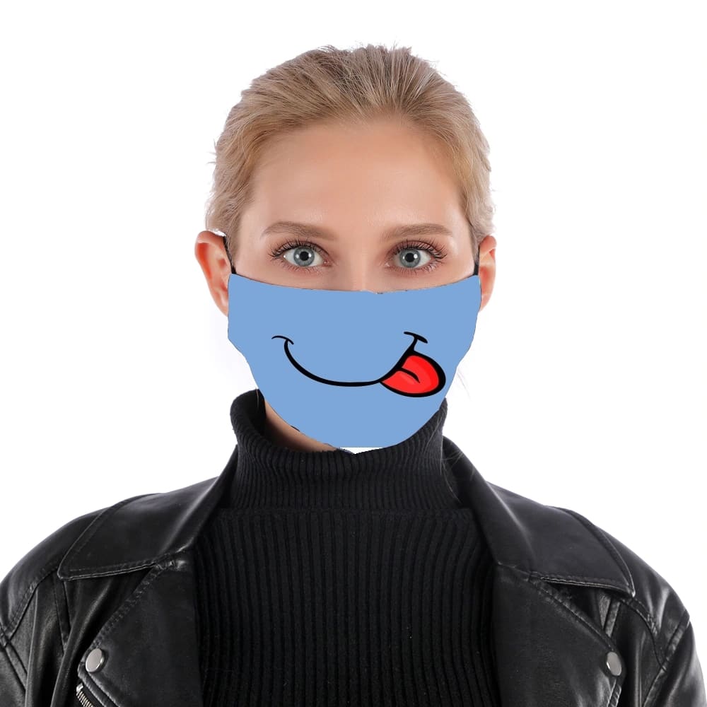 Masque alternatif en tissu barrière Bouche Miam langue