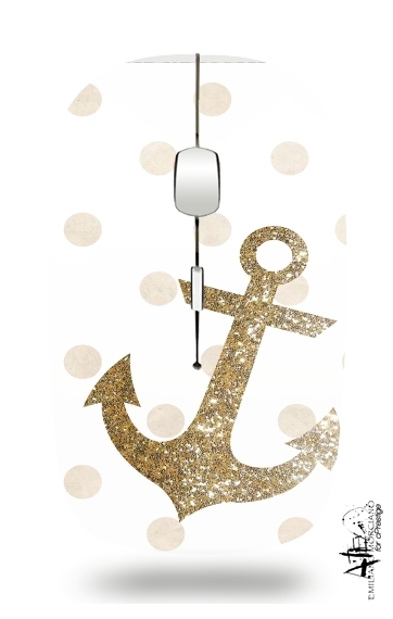 Souris Glitter Anchor and dots in gold