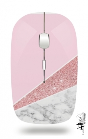 souris-optique Initiale Marble and Glitter Pink