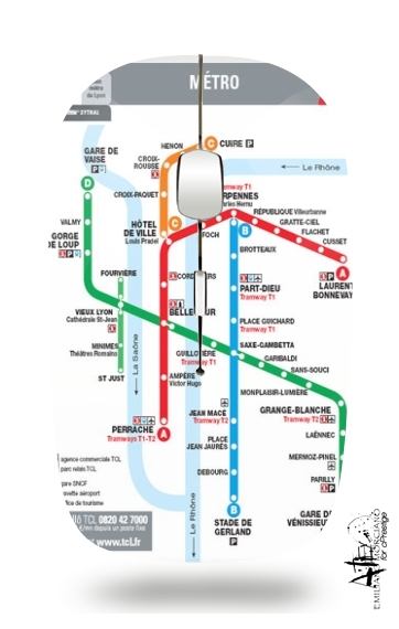 Souris Plan de metro Lyon