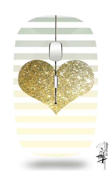 Souris Sunny Gold Glitter Heart