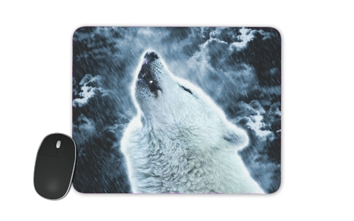 Tapis A howling wolf in the rain