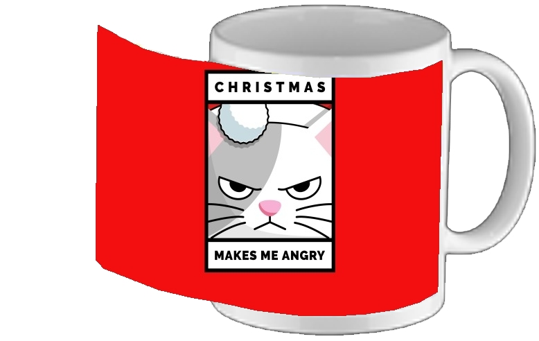 Mug Christmas makes me Angry cat