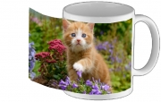 Mug Bébé chaton mignon marbré rouge dans le jardin - Tasse