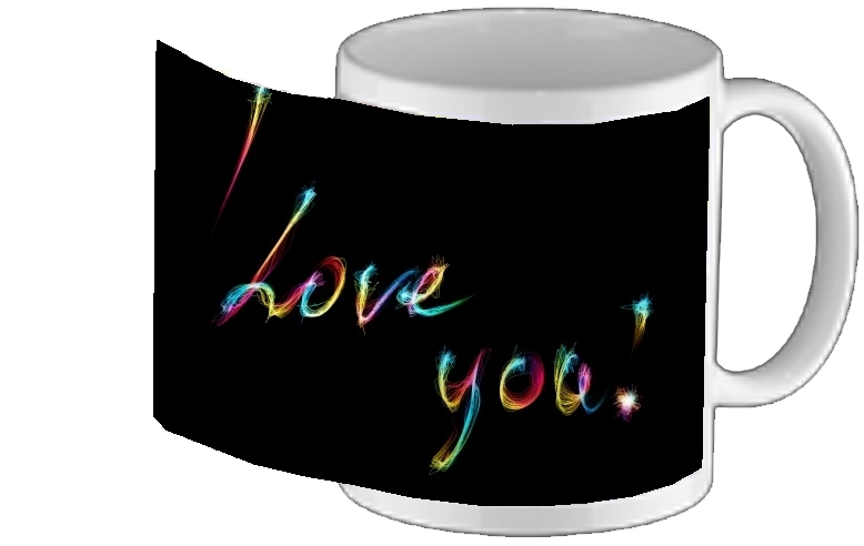 Mug I love you texte rainbow
