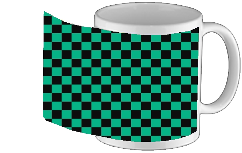 Mug Tanjiro Pattern Green Square