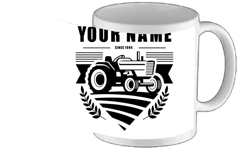 Mug Tracteur Logo personnalisable prénom date de naissance