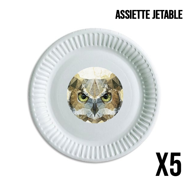 Assiette abstract owl