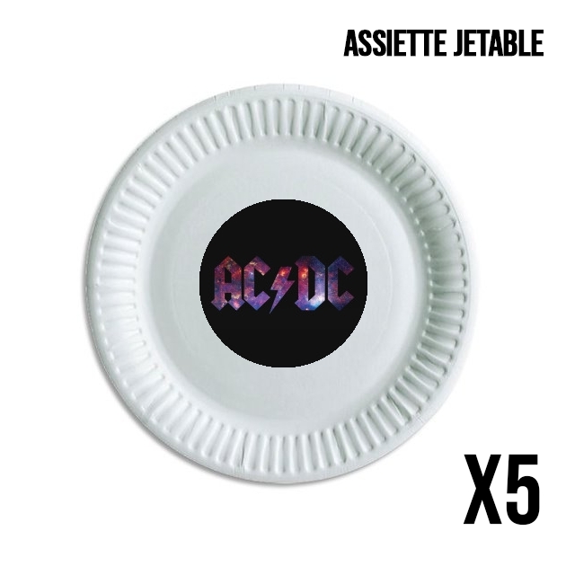 Assiette jetable personnalisable - Pack de 5 AcDc Guitare Gibson Angus