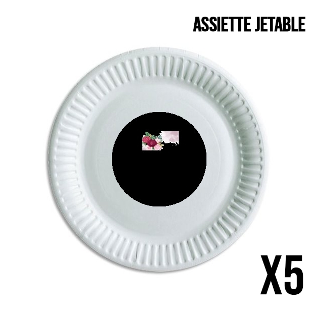 Assiette Logo Fleuriste avec texte personnalisable