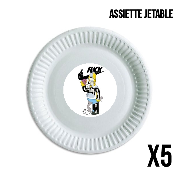 Assiette Home Simpson Parodie X Bender Bugs Bunny Zobmie donuts
