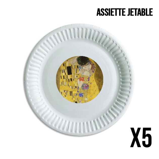 Assiette jetable personnalisable - Pack de 5 The Kiss Klimt