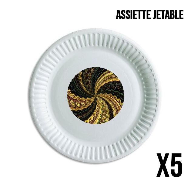 Assiette Twirl and Twist black and gold