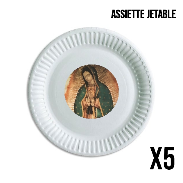 Assiette jetable personnalisable - Pack de 5 Virgen Guadalupe