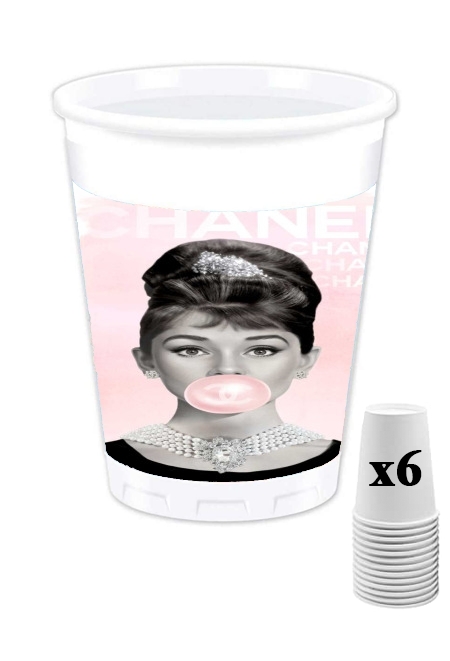 Gobelet personnalisable - Pack de 6 Audrey Hepburn bubblegum