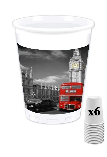 Gobelet personnalisable - Pack de 6 Bus Rouge de Londres
