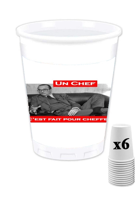 Gobelet personnalisable - Pack de 6 Chirac Un Chef cest fait pour cheffer
