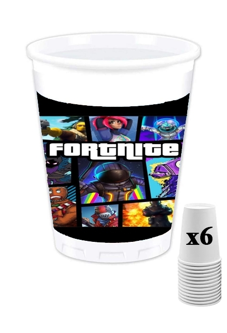 Gobelet personnalisable - Pack de 6 Fortnite - Battle Royale Art Feat GTA
