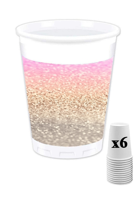 Gobelet personnalisable - Pack de 6 Gatsby Glitter Pink