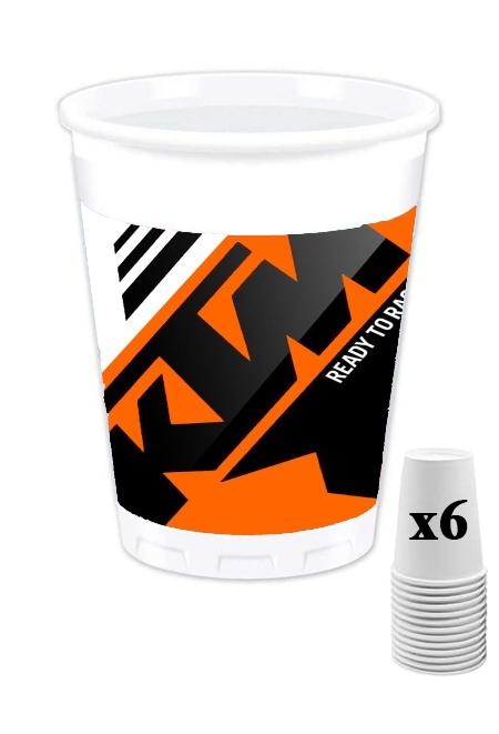Gobelet personnalisable - Pack de 6 KTM Racing Orange And Black