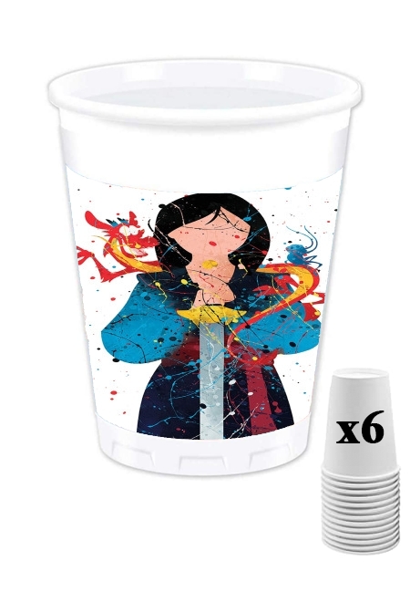 Gobelet Mulan Princess Watercolor Decor