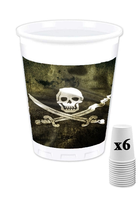Gobelet personnalisable - Pack de 6 Pirate - Tete De Mort