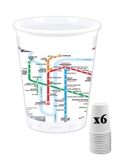 Gobelet Plan de metro Lyon