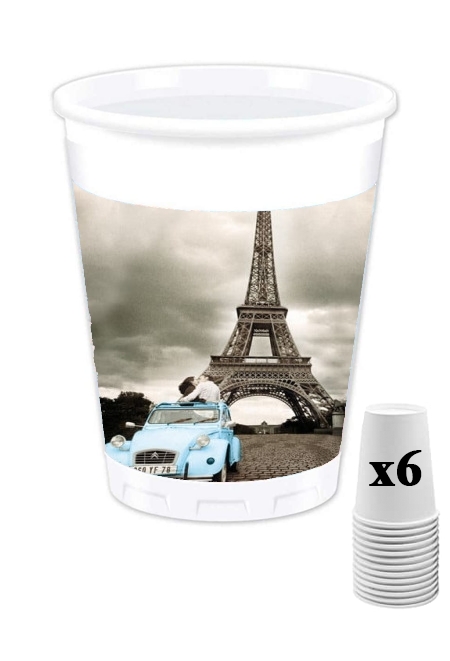Gobelet personnalisable - Pack de 6 Romance à Paris sous la Tour Eiffel