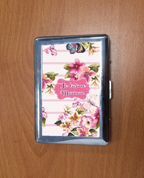 Porte Pink floral Marinière - Je t'aime Maman