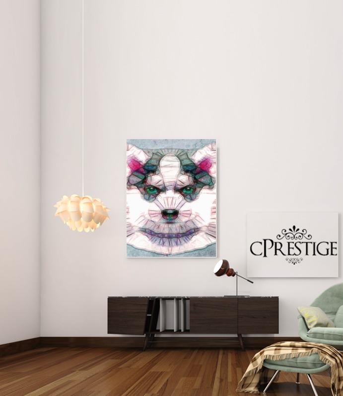 Poster abstract husky puppy