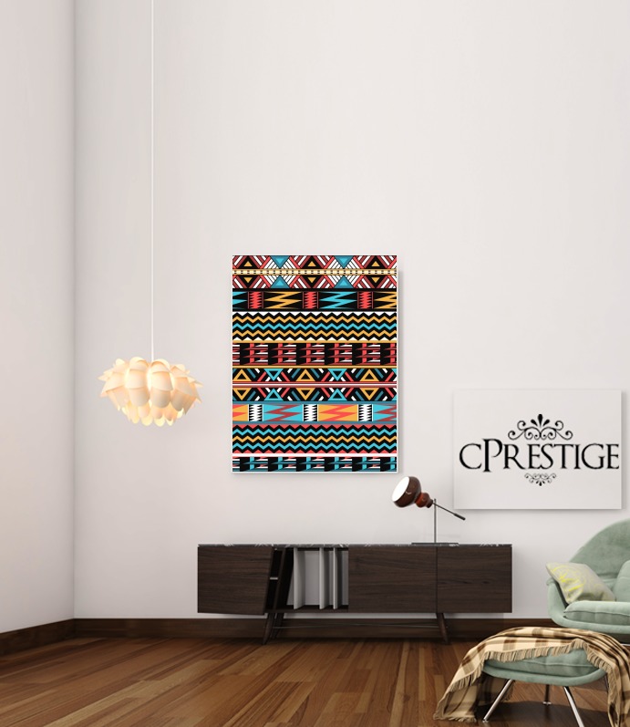 Poster  aztec pattern red Tribal