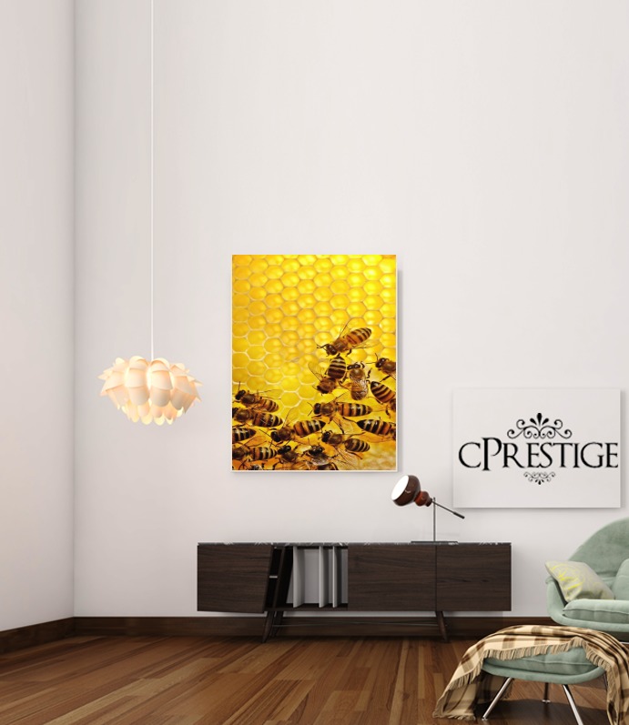 Poster Abeille dans la ruche Miel