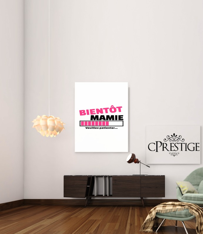 Poster Bientôt Mamie Cadeau annonce naissance