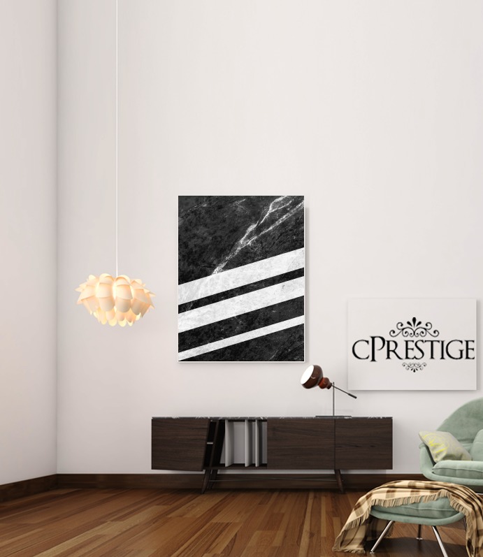 Poster Black Striped Marble