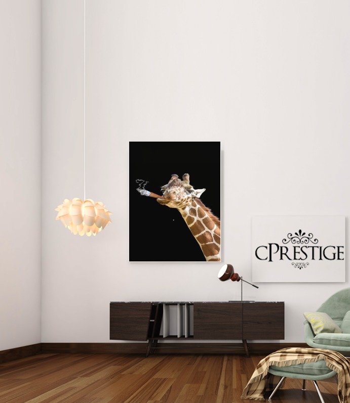 Poster Girafe smoking cigare