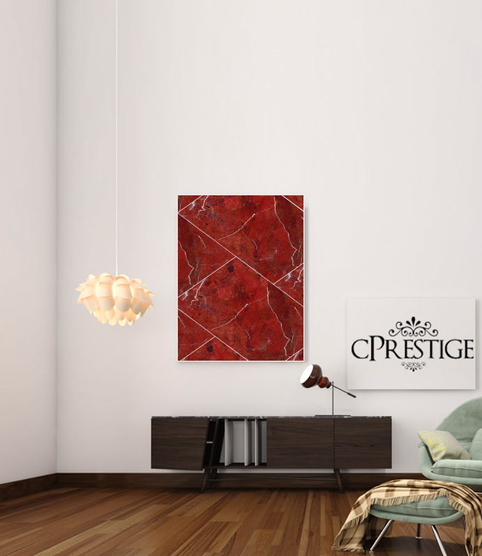 Poster Minimal Marble Red