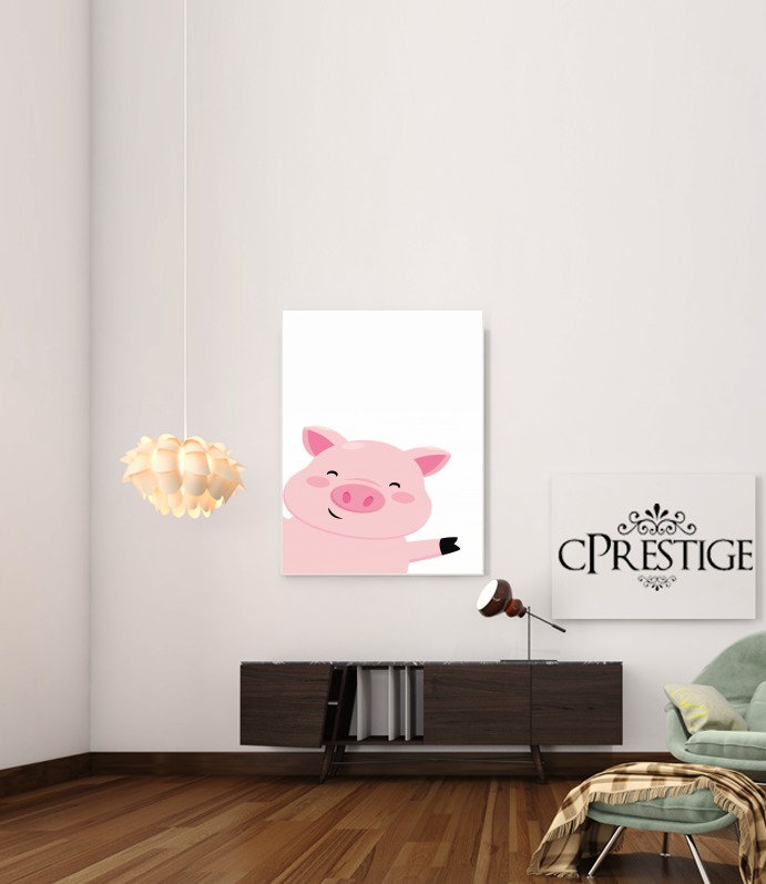 Poster Cochon souriant