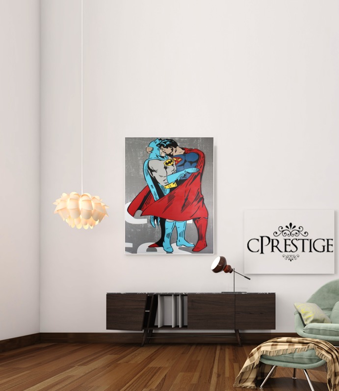 Poster Superman And Batman Kissing For Equality