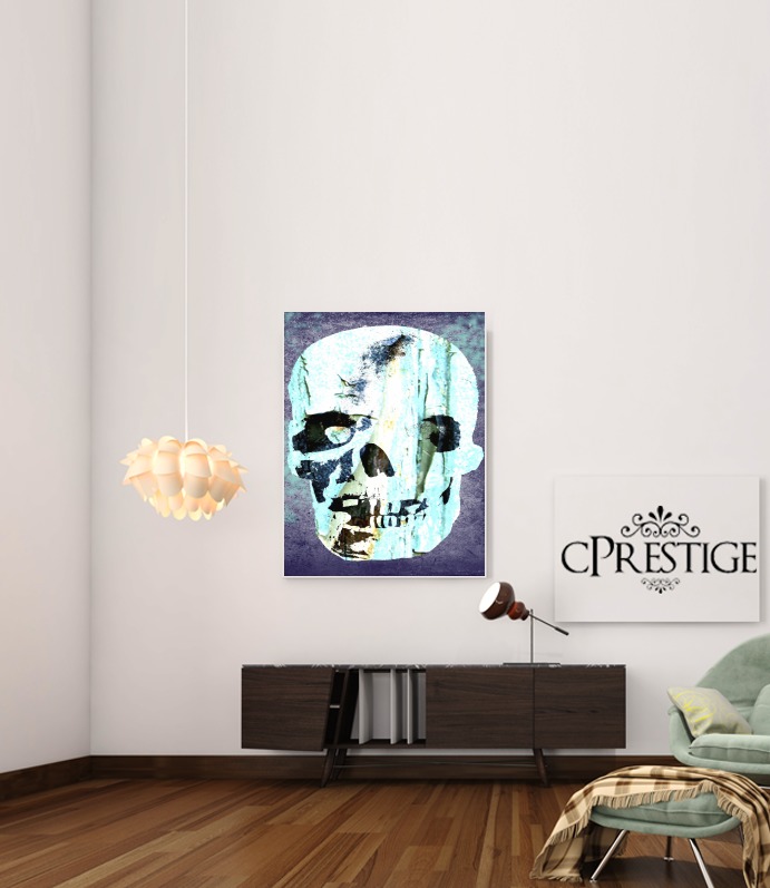 Poster Skull Vintage Bleu