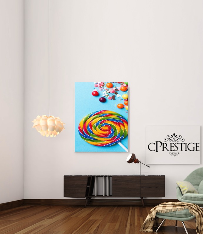Poster Waffle Cone Candy Lollipop