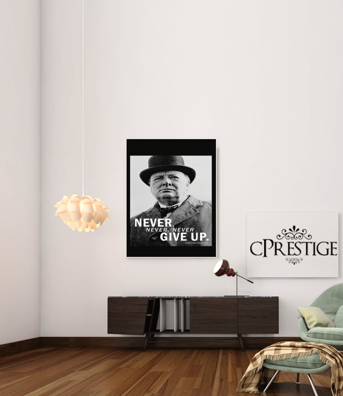 Poster Winston Churcill Never Give UP