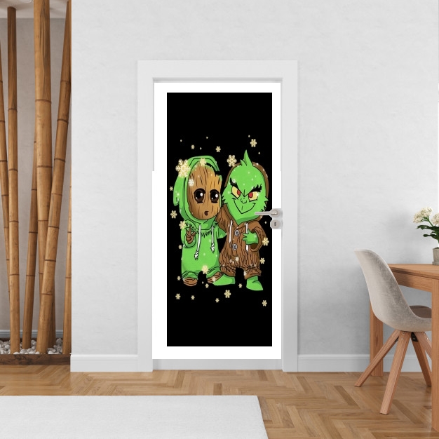 Sticker Baby Groot and Grinch Christmas