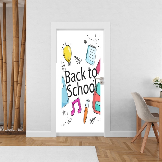 Sticker Back to school background drawing
